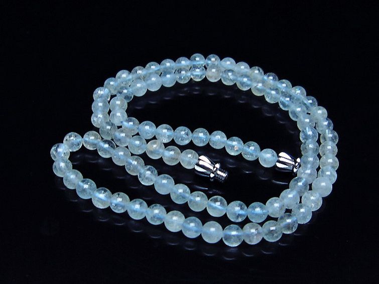 アクアマリン ネックレス 5mm [T556-3607] 2枚目