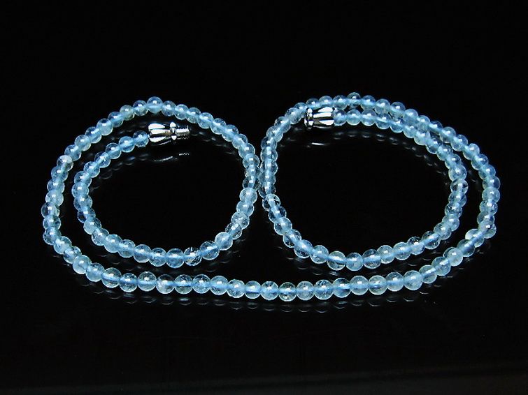 アクアマリン ネックレス 3mm [t556-3611] 1枚目