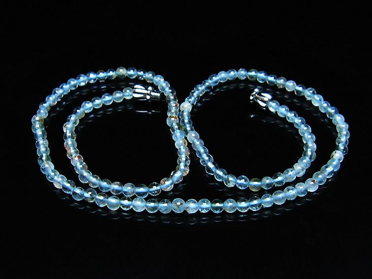 アクアマリン ネックレス 3mm [T556-3613] 1枚目
