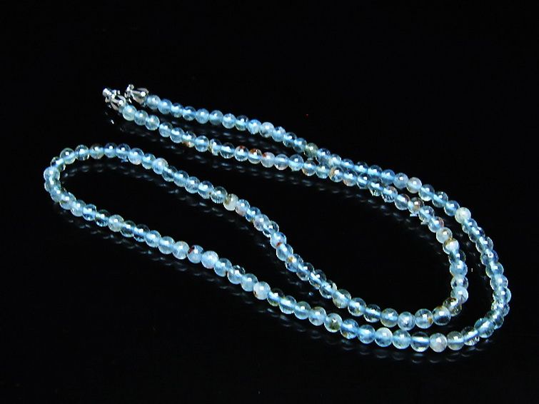 アクアマリン ネックレス 3mm [T556-3613] 2枚目