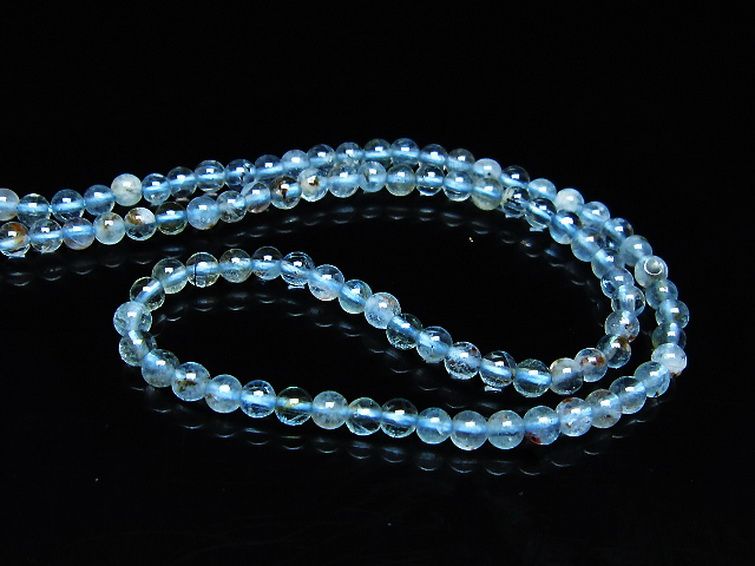 アクアマリン ネックレス 3mm [T556-3613] 3枚目