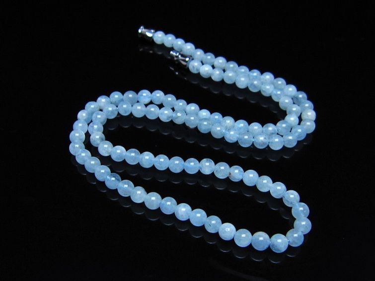 アクアマリン ネックレス 4mm [t556-3701] 1枚目
