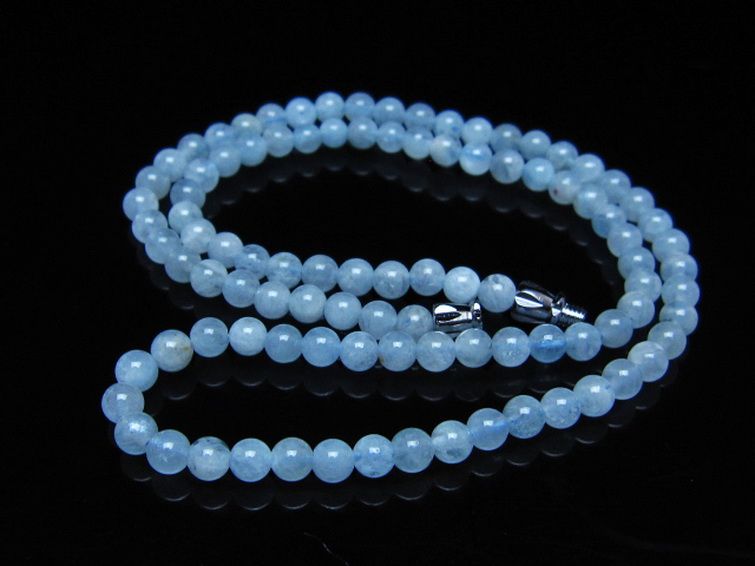 アクアマリン ネックレス 4mm [t556-3701] 2枚目