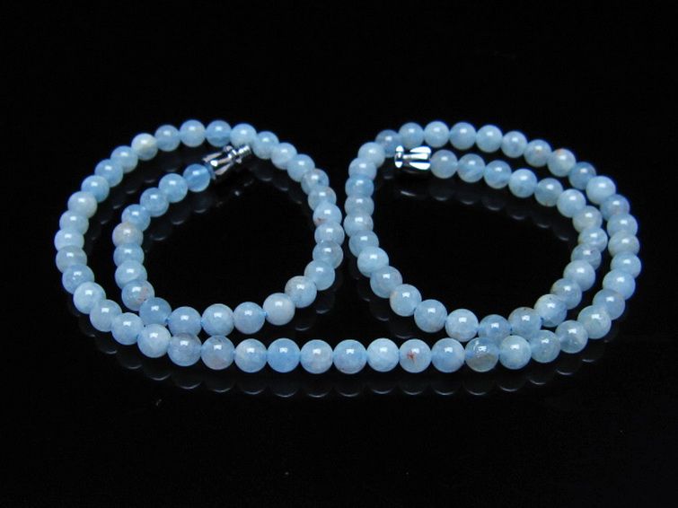 アクアマリン ネックレス 4mm [t556-3704] 1枚目