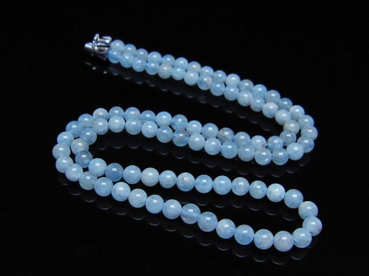 アクアマリン ネックレス 4mm [t556-3704] 2枚目