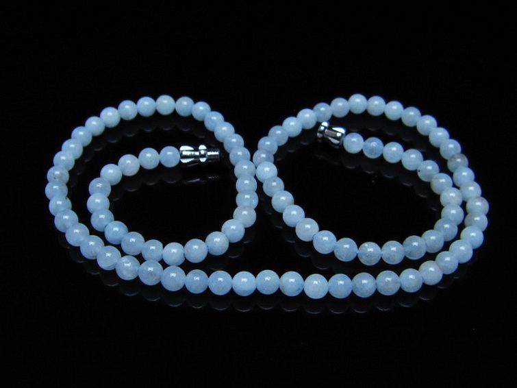 アクアマリン ネックレス 4mm [T556-3715] 1枚目