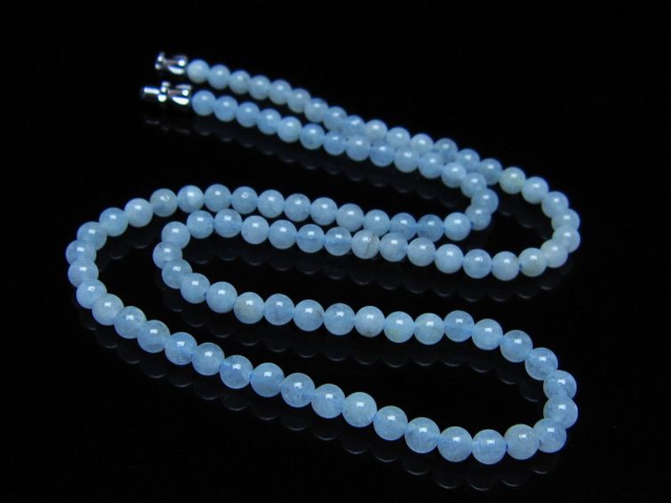 アクアマリン ネックレス 4mm [t556-3729] 1枚目