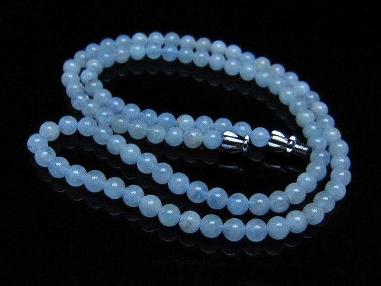 アクアマリン ネックレス 4mm [t556-3729] 2枚目