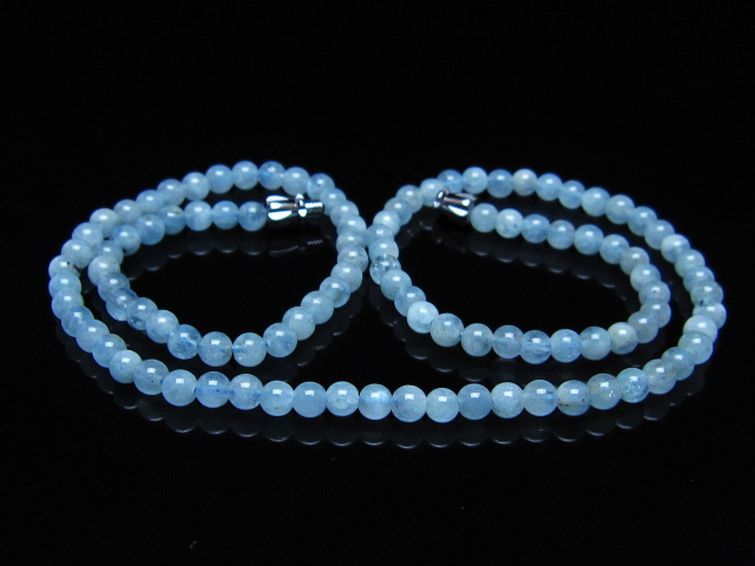 アクアマリン ネックレス 4mm [t556-3742] 1枚目