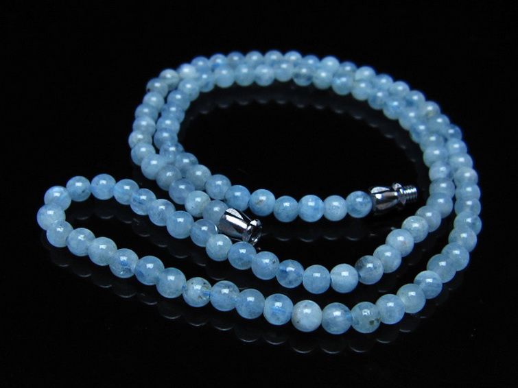 アクアマリン ネックレス 4mm [t556-3742] 2枚目