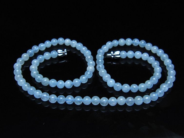 アクアマリン ネックレス 5mm [t556-3750] 1枚目
