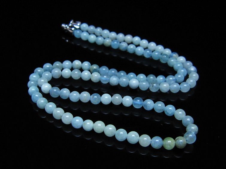 アクアマリン ネックレス 4mm [t556-3757] 1枚目