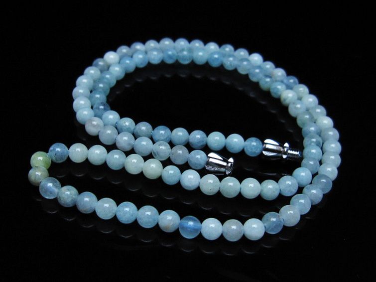 アクアマリン ネックレス 4mm [t556-3757] 2枚目
