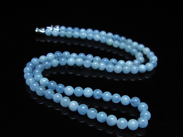 アクアマリン ネックレス 4mm [T556-3767] 2枚目