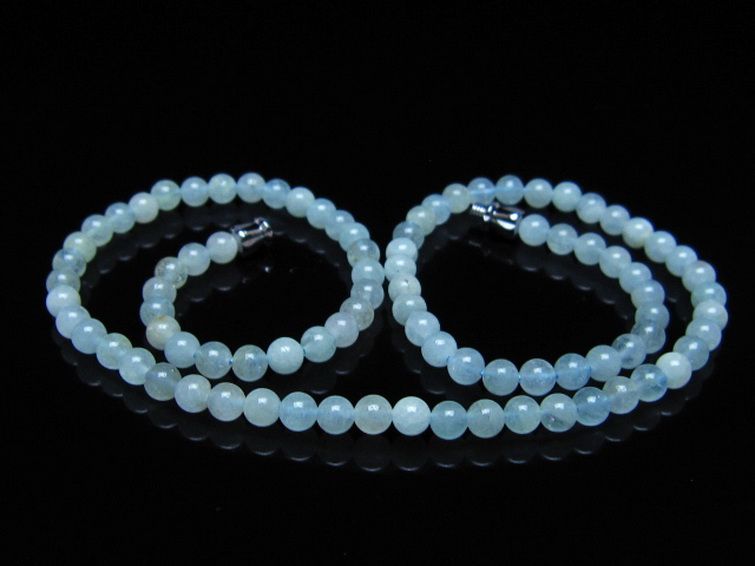 アクアマリン ネックレス 4mm [t556-3774] 1枚目