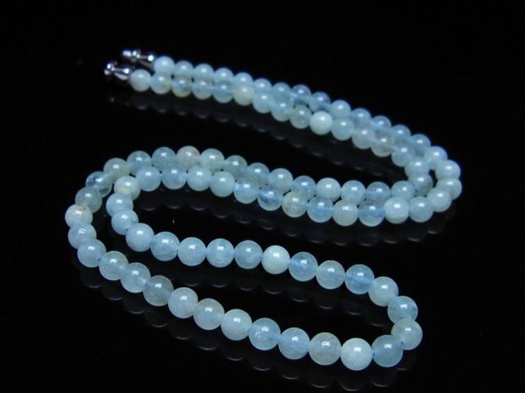 アクアマリン ネックレス 4mm [t556-3774] 2枚目