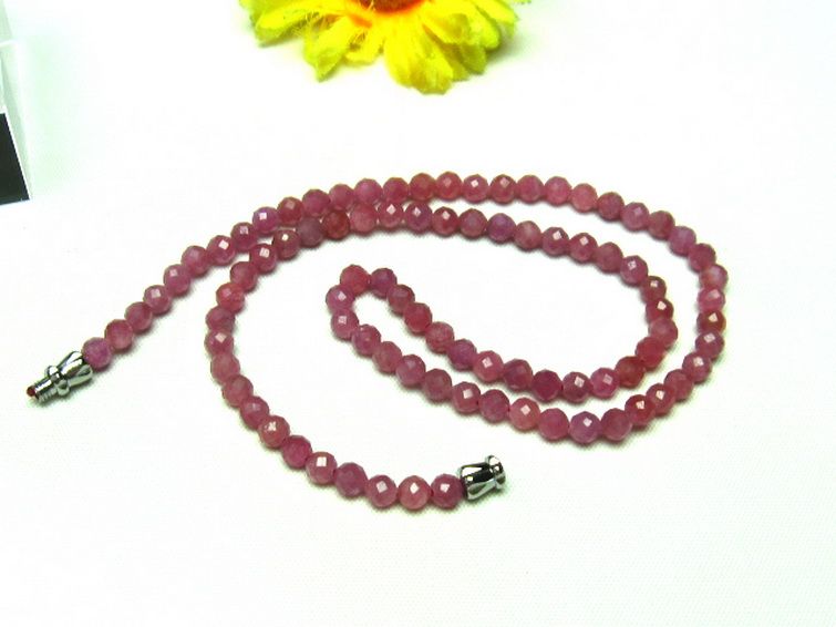 ルビー ネックレス 4mm [t561-1585] 2枚目