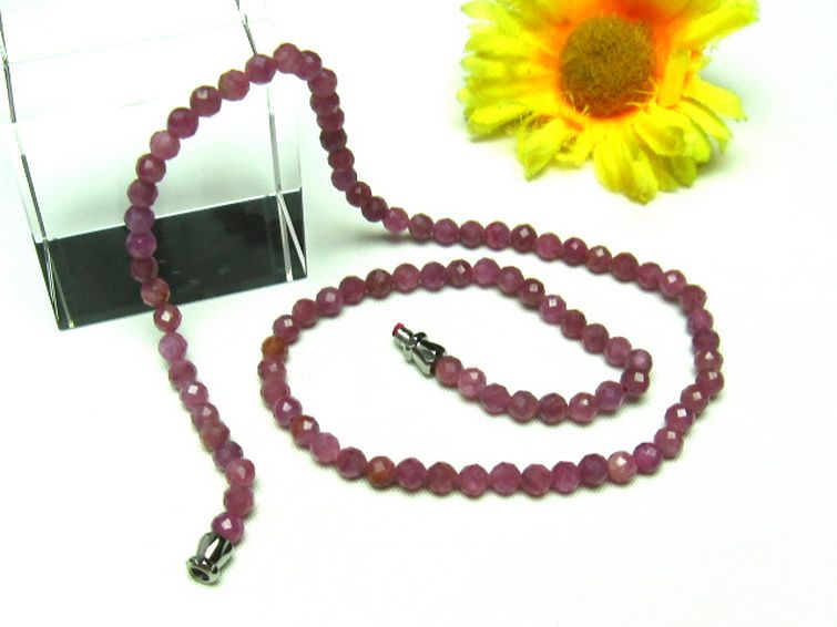 ルビー ネックレス 4mm [t561-1616] 1枚目