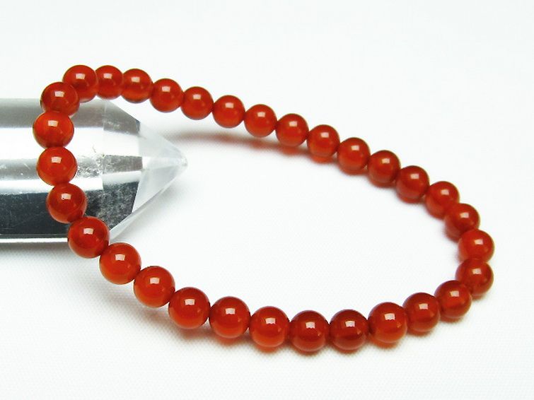 赤アゲート ブレスレット 6mm [T57-6042] 1枚目