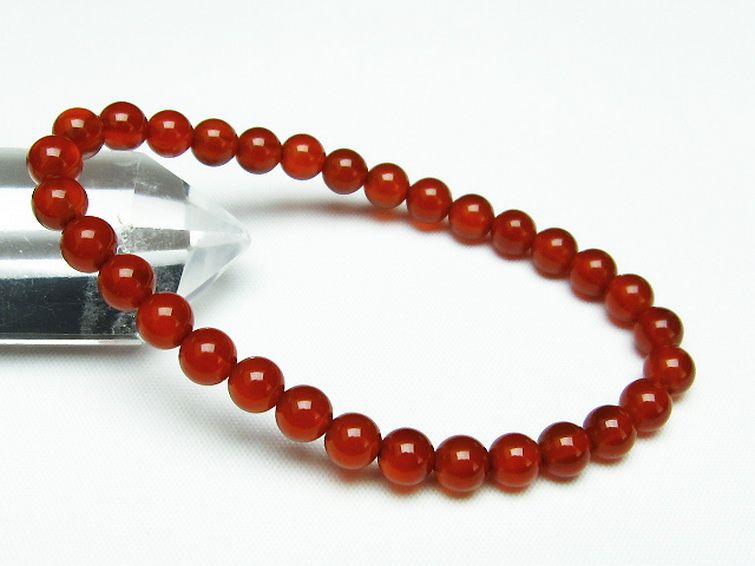 赤アゲート ブレスレット 6mm [T57-6076] 1枚目