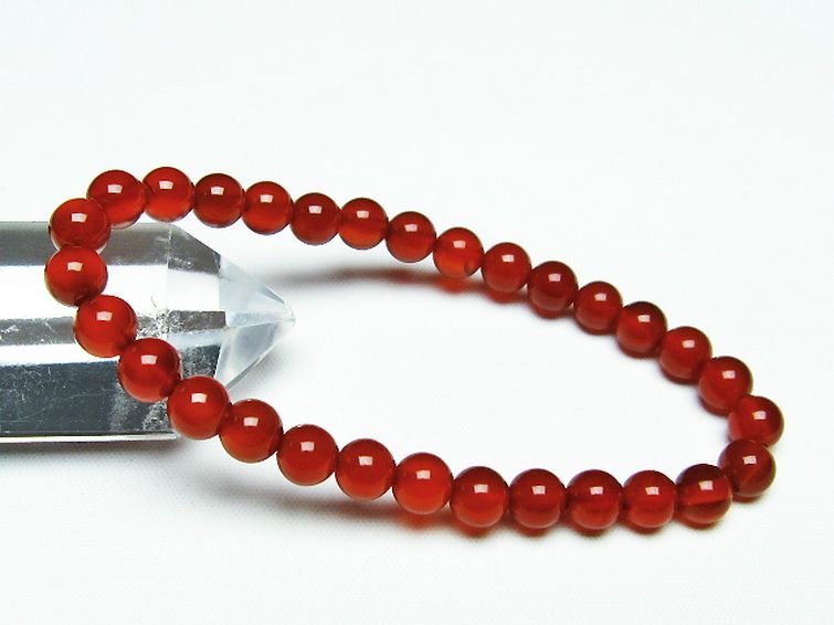 赤アゲート ブレスレット 6mm [T57-6624] 1枚目