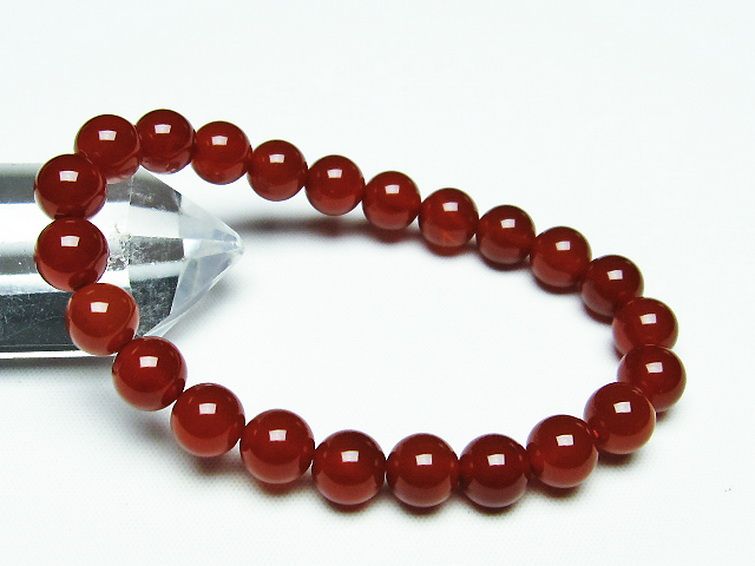 赤アゲート ブレスレット 8mm [T57-6727] 1枚目