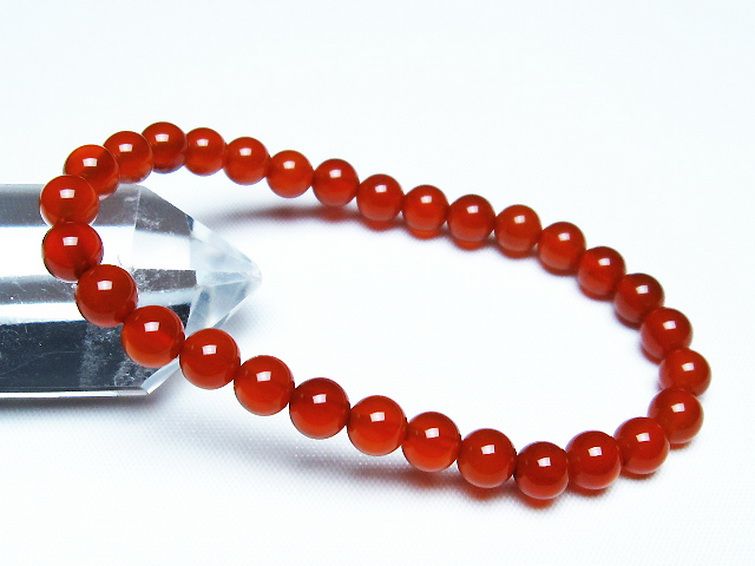 赤アゲート ブレスレット 6mm [t57-6871] 1枚目
