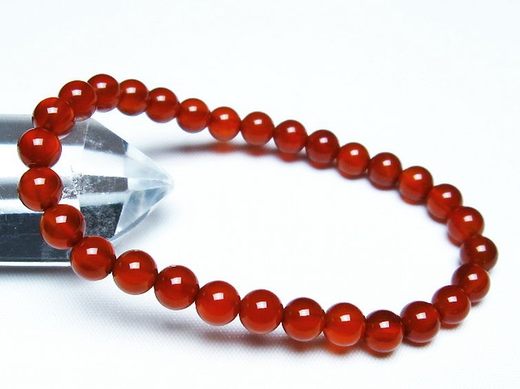 赤アゲート ブレスレット 6mm [T57-6882] 1枚目