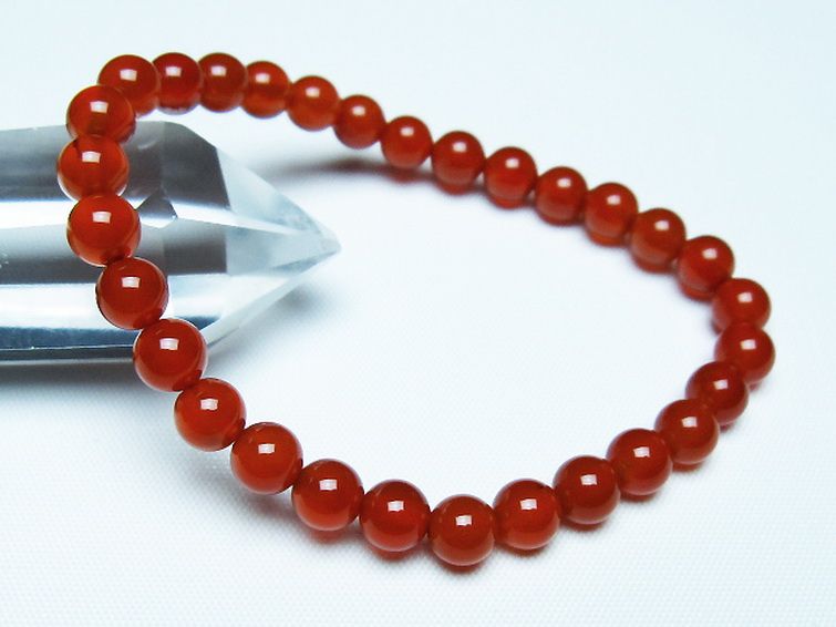 赤アゲート ブレスレット 6mm [t57-7029] 1枚目