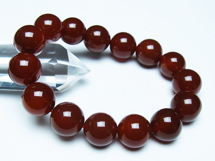 赤アゲート ブレスレット 14mm [t57-7174] 1枚目