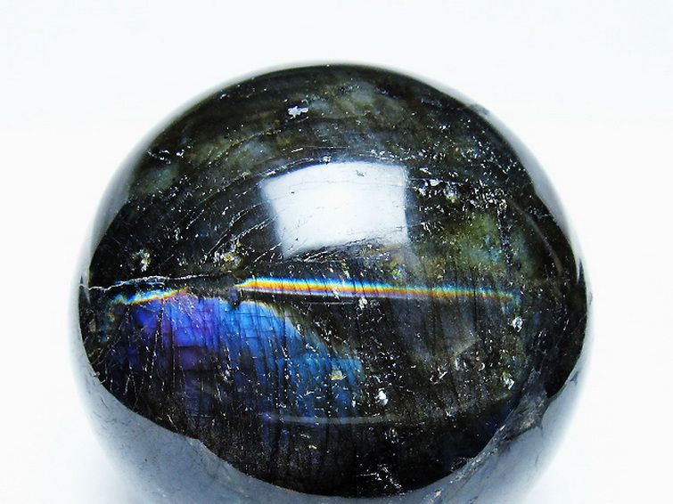 1.1Kg ラブラドライト 丸玉 90mm [T571-5054] 2枚目