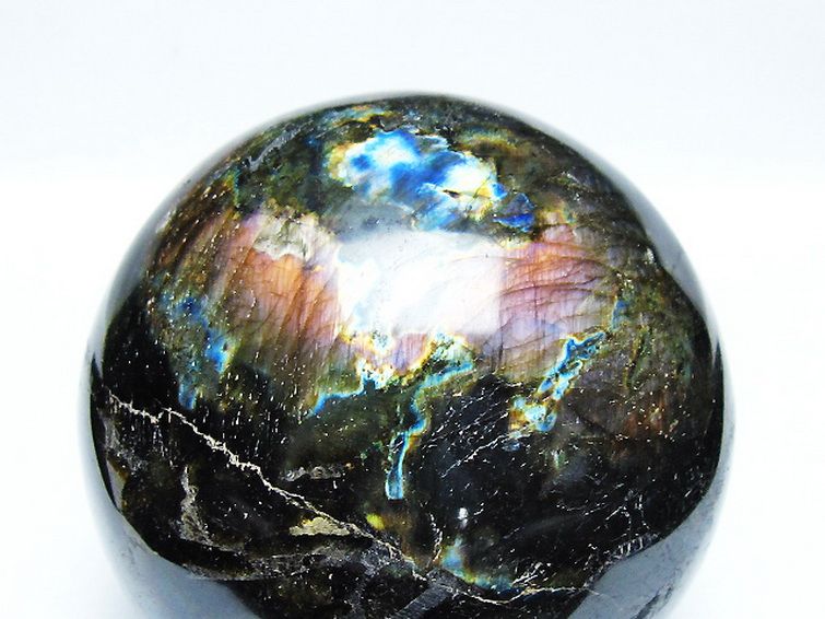 1.3Kg ラブラドライト 丸玉 95mm [T571-5062] 2枚目