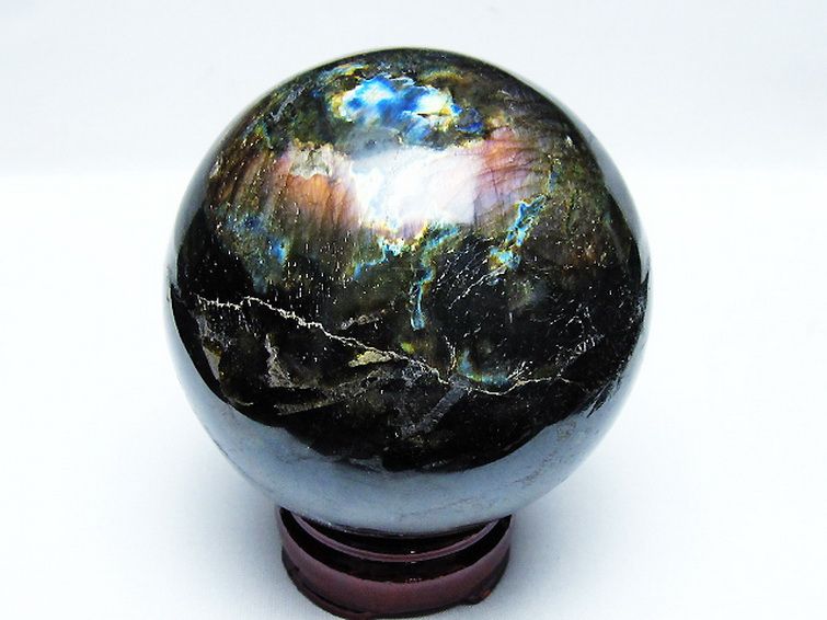 1.3Kg ラブラドライト 丸玉 95mm [T571-5062] 3枚目