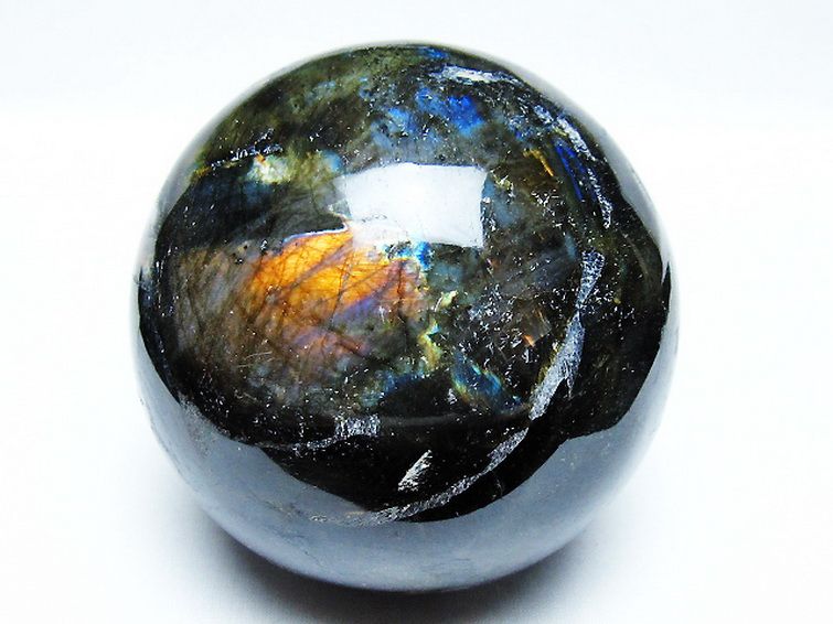 1.3Kg ラブラドライト 丸玉 97mm [T571-5063] 1枚目