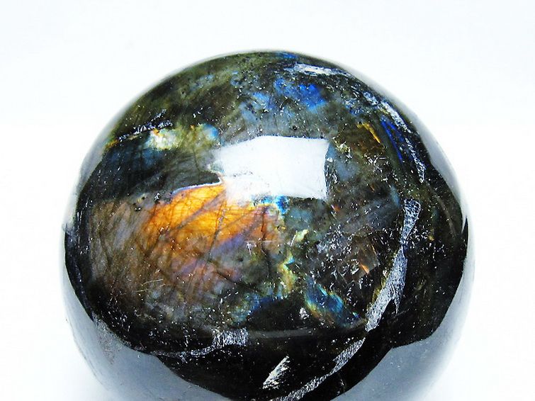 1.3Kg ラブラドライト 丸玉 97mm [T571-5063] 2枚目