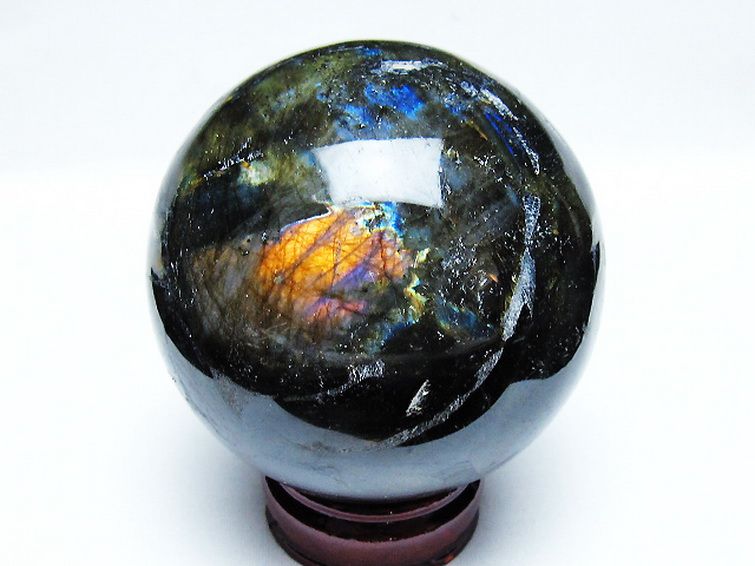 1.3Kg ラブラドライト 丸玉 97mm [T571-5063] 3枚目