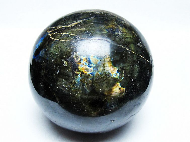 1.5Kg ラブラドライト 丸玉 100mm [T571-5064] 1枚目