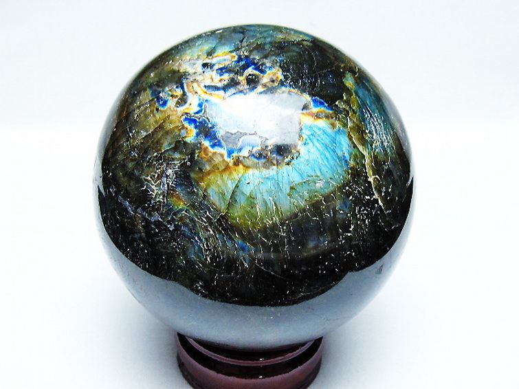 1.5Kg ラブラドライト 丸玉 103mm [T571-5065] 3枚目