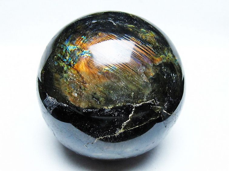 1.9Kg ラブラドライト 丸玉 110mm [T571-5066] 1枚目