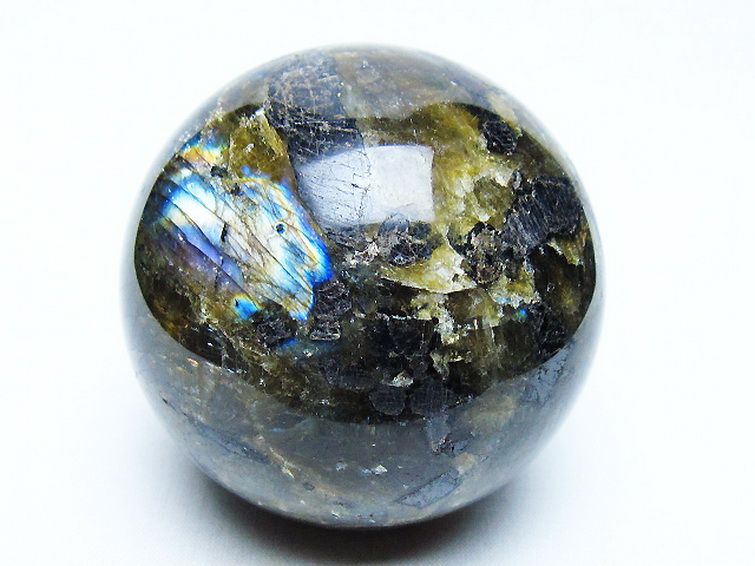 ラブラドライト 丸玉 71mm [t571-5226] 1枚目