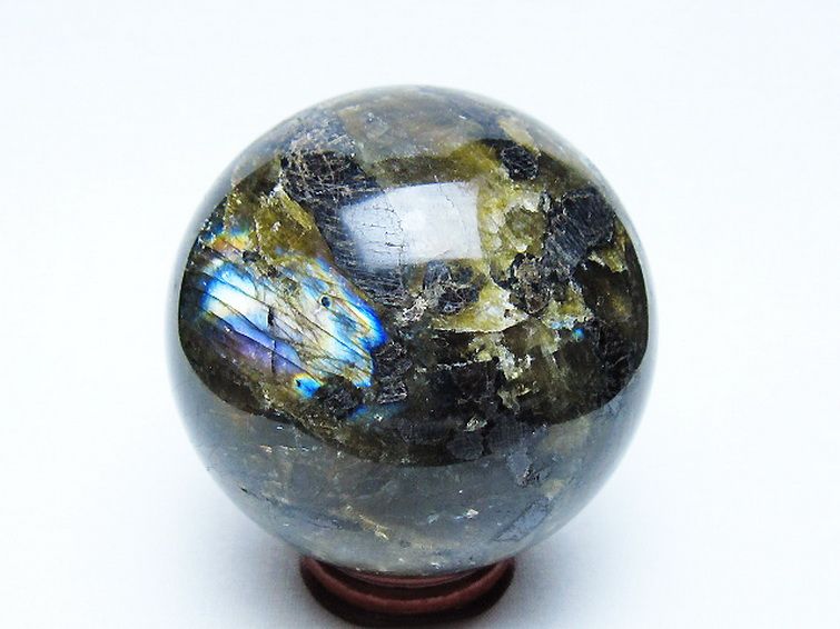 ラブラドライト 丸玉 71mm [t571-5226] 3枚目