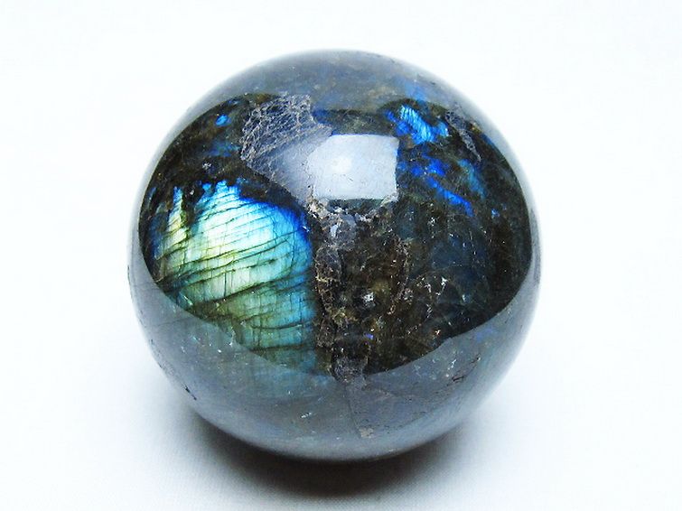 ラブラドライト 丸玉 72mm [t571-5259] 1枚目