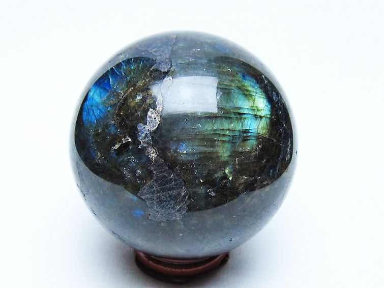 ラブラドライト 丸玉 72mm [t571-5259] 3枚目