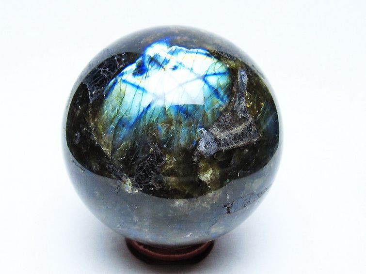 ラブラドライト 丸玉 75mm [t571-5267] 3枚目