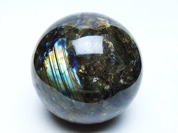 ラブラドライト 丸玉 75mm [t571-5269] 1枚目
