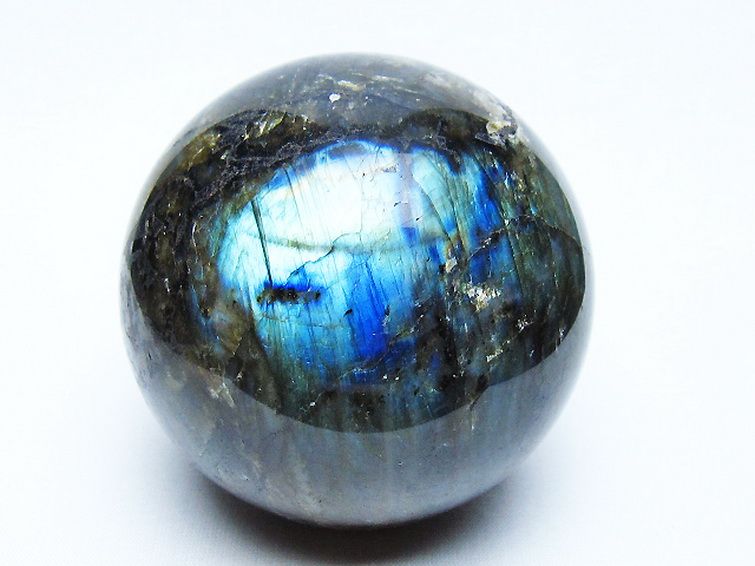 ラブラドライト 丸玉 77mm [t571-5273] 1枚目