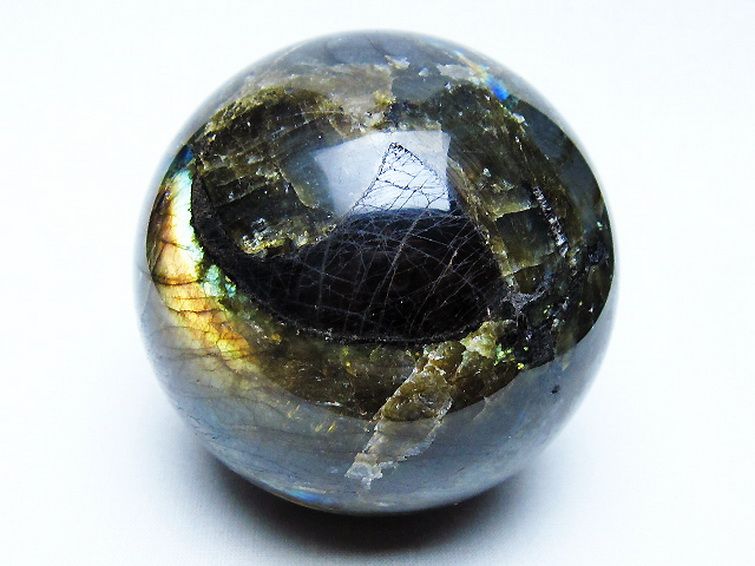 ラブラドライト 丸玉 79mm [t571-5280] 1枚目