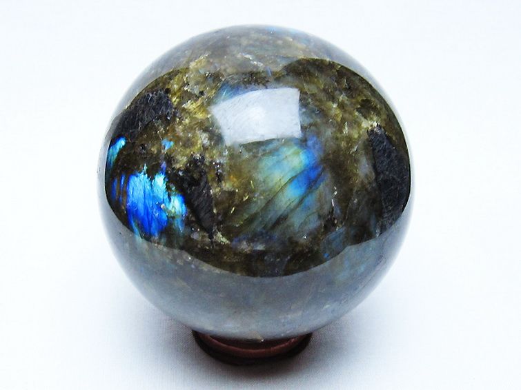 ラブラドライト 丸玉 80mm [t571-5282] 3枚目