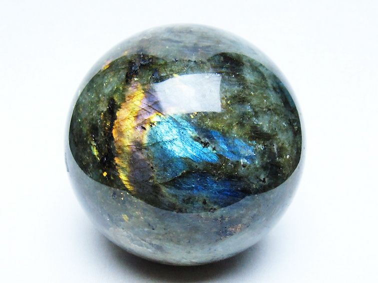 ラブラドライト 丸玉 87mm [t571-5289] 1枚目