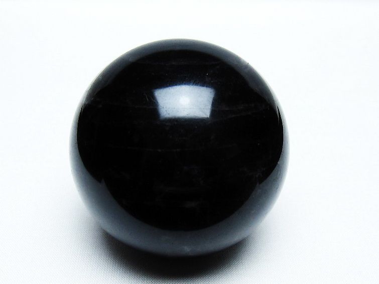 モリオン 純天然 黒水晶 丸玉 62mm [T572-10144] 1枚目